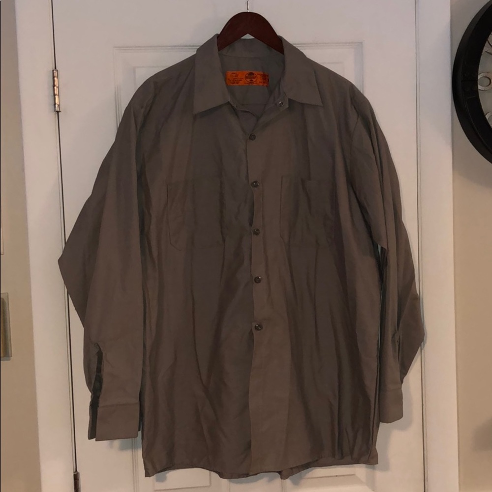 XLG RED KAP Tan Long sleeve Button up Shirt